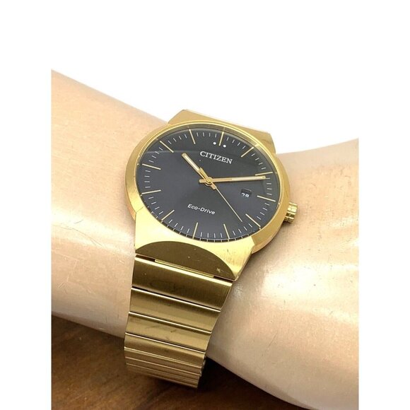 Citizen Men's Watch BM7582-56E Eco Drive Black Dial Gold Stainless Steel… - Picture 5 of 13